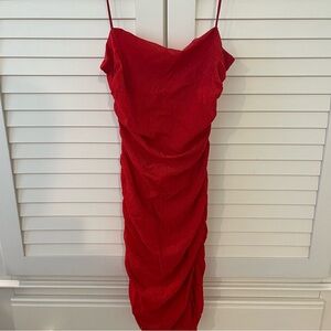 sparkly red mini dress